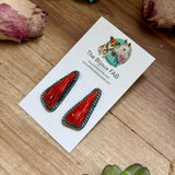 ***MJ Red Spiny Oyster Triangle Earrings