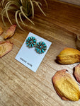Cluster Turquoise Stud Earrings – Native Made, Sterling Silver