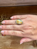 Small Ring - Size 8 1/2 - Ribbon Turquoise & Sterling Silver II
