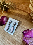 Pink Conch Dangle Earrings – Sterling Silver – Native Made by Marcella James