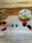 Stud square turquoise earrings