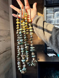 Viral Briana Long necklace - turquoise necklace and 5 mm sterling silver pearls
