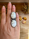 White Buffalo Adjustable Ring – Two-Stone
