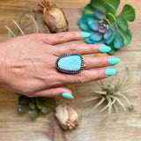 MJ Ring Trapezoid Larimar Sterling Silver