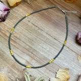 16.5” Palomino Turquoise Necklace – Sterling Silver Pearls
