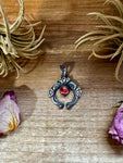 Naja Pendant with Dark Red & Purple Spiny Oyster – Sterling Silver – Native Made by KB