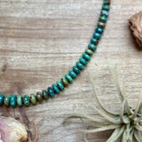 Graduated Turquoise & Brown Shell Necklace – 23"