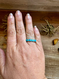 Sterling Silver Kingman Turquoise Band-Style Ring – Size 7.5