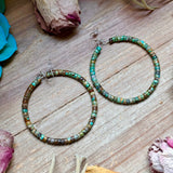 Turquoise Heishi Hoop Earrings