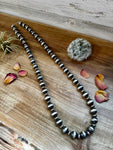 35 inch necklace - 14 mm & 10 mm saucer Sterling Silver Pearls
