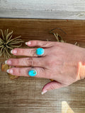 Sonoran Gold Turquoise Ring – Size 7.5 or 8, Sterling Silver