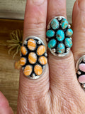 Stamp Yazzie Ring – Pick Your Color: Turquoise, Pink Conch, or Spiny Oyster size 7