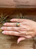 Size 7 Mojave Spiny & Turquoise Ring – Sterling Silver, USA Made
