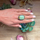 MJ Green Turquoise Ring – Sterling Silver Adjustable Band