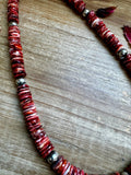 19 inch - NFR collection - sterling silver and red spiny