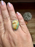 Small Ring - Size 8 1/2 - Ribbon Turquoise & Sterling Silver II