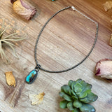 ***FREE Sterling Silver Pearl Necklace + MJ Long Oval Turquoise Pendant