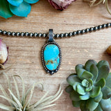 MJ Pendant - Copper & Sterling Silver Turquoise Pendant