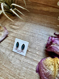 Mini Inlay Earrings – Kingman Turquoise – Sterling Silver – Zuni Made