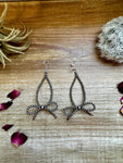 teardrop bow earrings sterling silver pearls