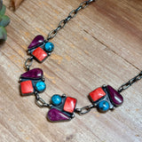 One-of-a-Kind Turquoise & Spiny Oyster Three-Charm Choker