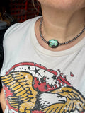 15-Inch Sterling Silver Pearl Necklace with Turquoise – One-of-a-Kind