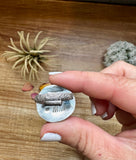 MJ collection - round turquoise stone ring - adjustable - sterling silver