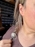 Short Turquoise Rondelle Earrings with Sterling Silver Beads
