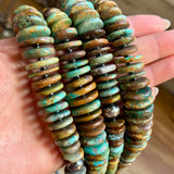 23” Dark Green Turquoise Graduated Necklace – Sterling Silver & Hematite