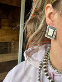 Bigger Square Sterling silver stud earrings
