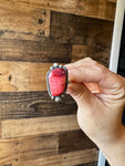 Ring - Adjustable -Red Spiny & Sterling Silver