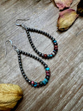 Teardrop Earrings – Sterling Silver Pearl & Sea Sediment