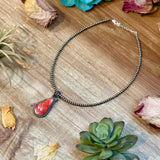 ***FREE Sterling Silver Pearl Necklace + MJ Red Spiny Oyster Pendant