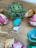 MJ Turquoise Ring – Sterling Silver Adjustable Band