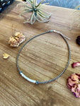 white shell choker with 3 mm Sterling Silver Pearls