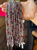 18-Inch Sterling Silver Pearl Necklace with Deep Purple Spiny Oyster – (5mm)