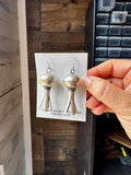 Sterling Silver Blossom Earrings – Native Made, Stamp MS, 2.5" Dangle