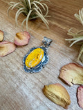Bumblebee Jasper Pendant – Sterling Silver, Bright Yellow