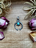 Naja Pendant with Golden Hill Turquoise – Sterling Silver – Native Made by KB – Fits 8mm