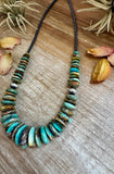 Green Graduated Turquoise Necklace – 23"