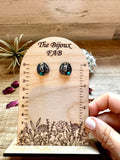 Cowboy Hat Stud Earrings with Kingman Turquoise