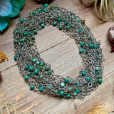 Turquoise Chain Necklace – 14" – Silver Plated