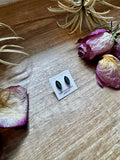 Mini Inlay Earrings – Kingman Turquoise – Sterling Silver – Zuni Made