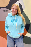 Turquoise Bali Boot Stitch Hoodie
