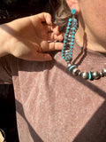 Sterling Silver Long Teardrop Earrings with Kingman Turquoise – 4 Inch, Post Style, USA Made