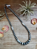 Sterling Silver Barrel Bead Necklace – 20” – Saucer & Barrel Beads
