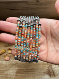 Sterling Silver Pearl Choker with Extra Spiny Oyster & Turquoise Heishi