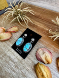 Golden Hill Turquoise Dangle Earrings – Sterling Silver, Post Style, USA Made