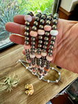 20 inch 8 mm Sterling Silver Pearls necklace and pink conch