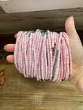 15-Inch Pink Conch Heishi Necklace – Sterling Silver Pearls, Handmade